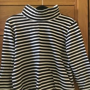 J.CREW BLACK/WHITE STRIPE FUNNEL NECK SHIRT